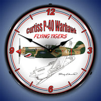 Curtiss P-40 Warhawk 14" LED Wall Clock