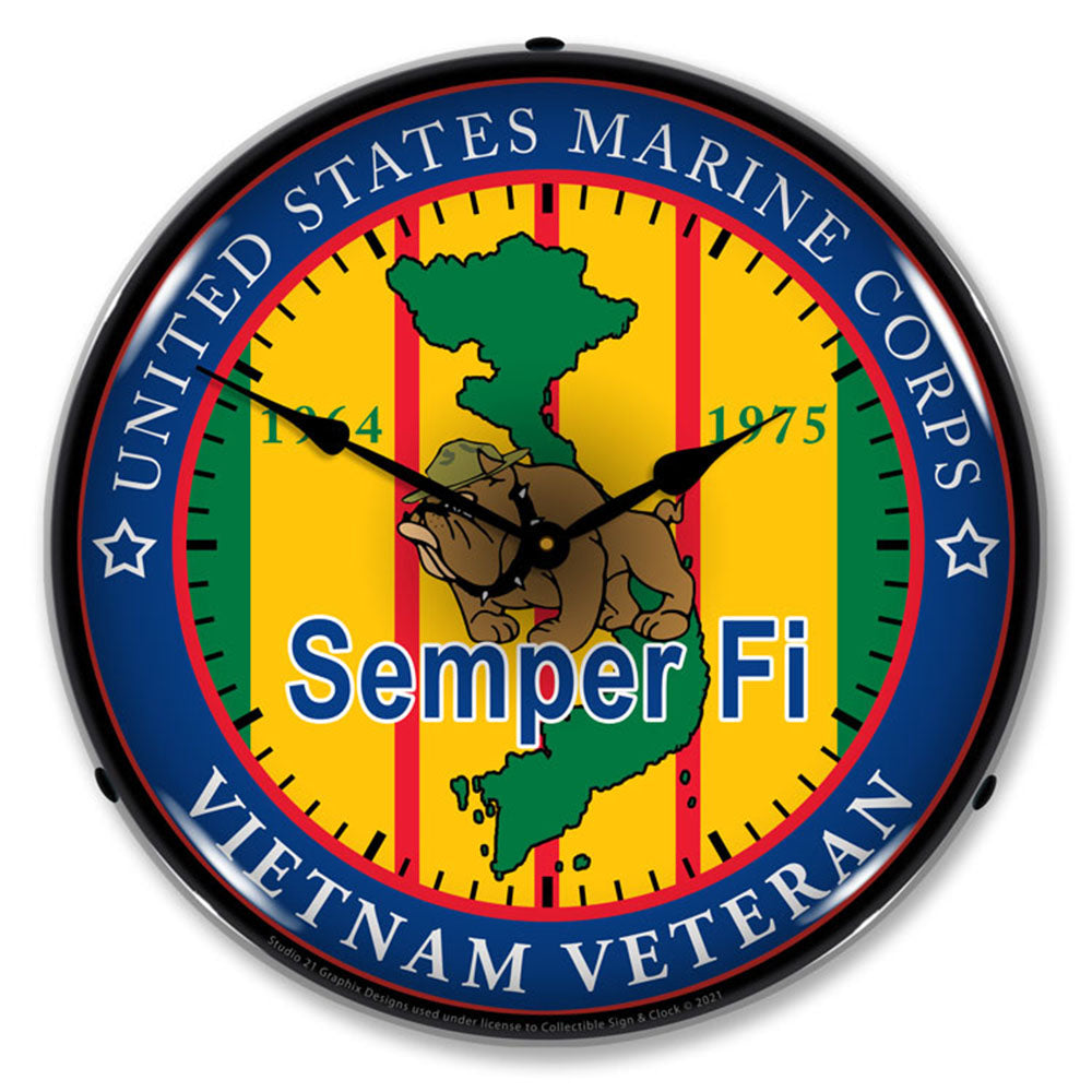 Marine Vietnam Veteran 14" LED Wall Clock