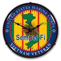 Marine Vietnam Veteran 14" LED Wall Clock