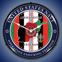 Navy Veteran Operation Enduring Freedom 14" LED Wall Clock