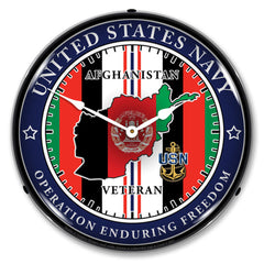 Navy Veteran Operation Enduring Freedom 14" LED Wall Clock