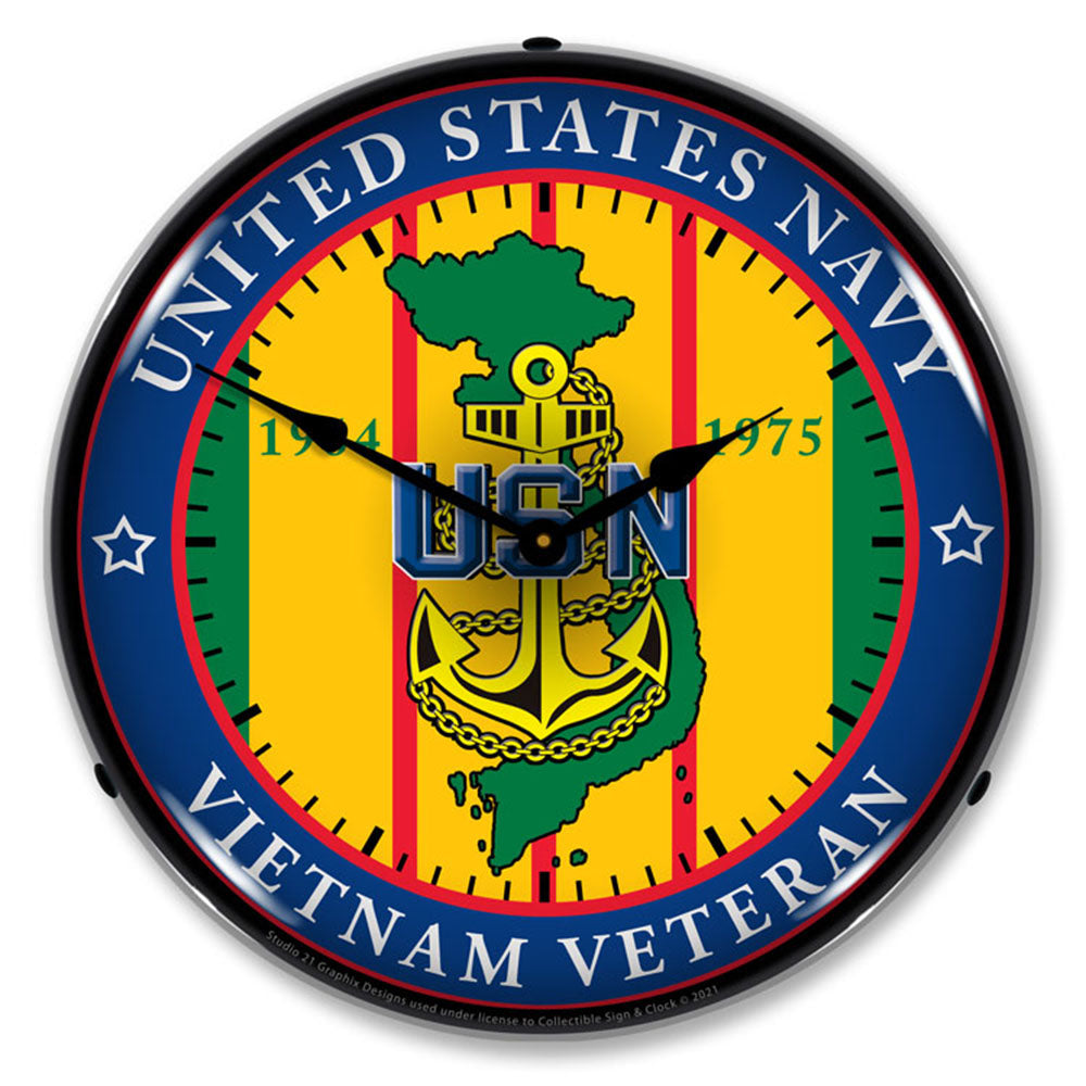 Navy Vietnam Veteran 14" LED Wall Clock