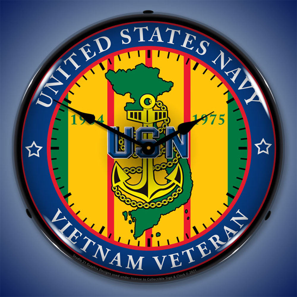 Navy Vietnam Veteran 14" LED Wall Clock