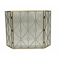 Dagan 3-Fold Bevelled Glass & Electro Plated Gold Finish Fireplace Screen