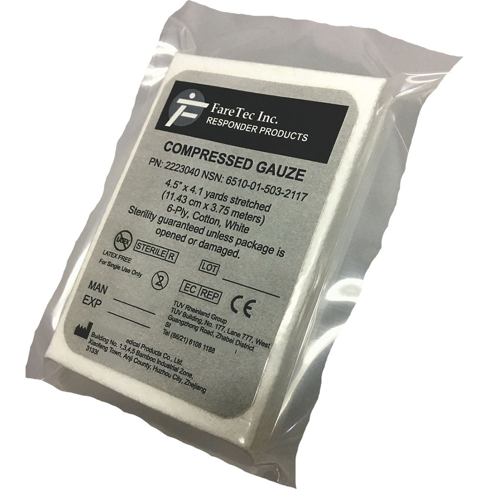 Responder Compressed Gauze | High-Yield 6-Ply Cotton Trauma Dressing