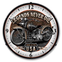 Legends Never Die Made in the USA 14" LED Wall Clock