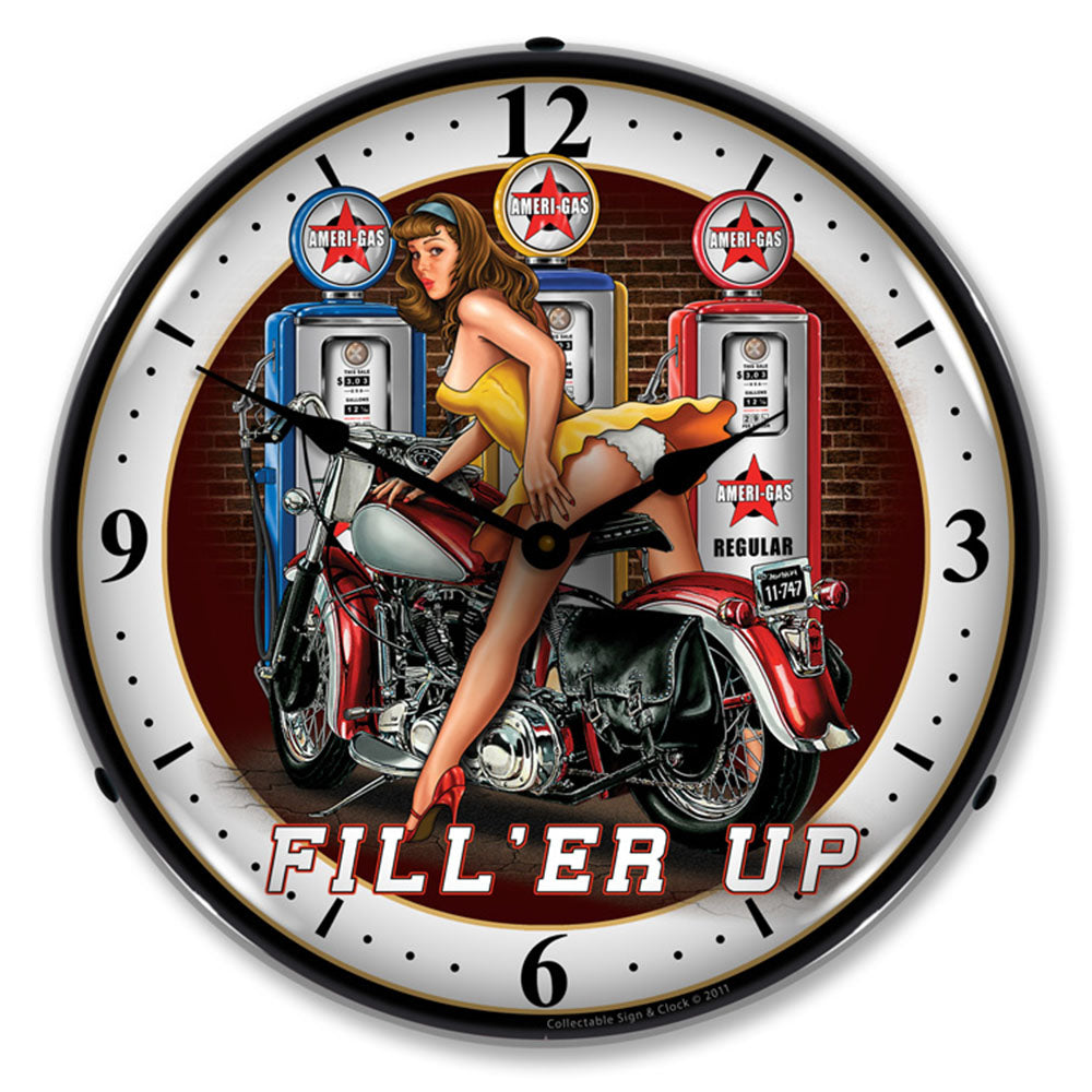 Fill 'Er Up Ameri-Gas 14" LED Wall Clock