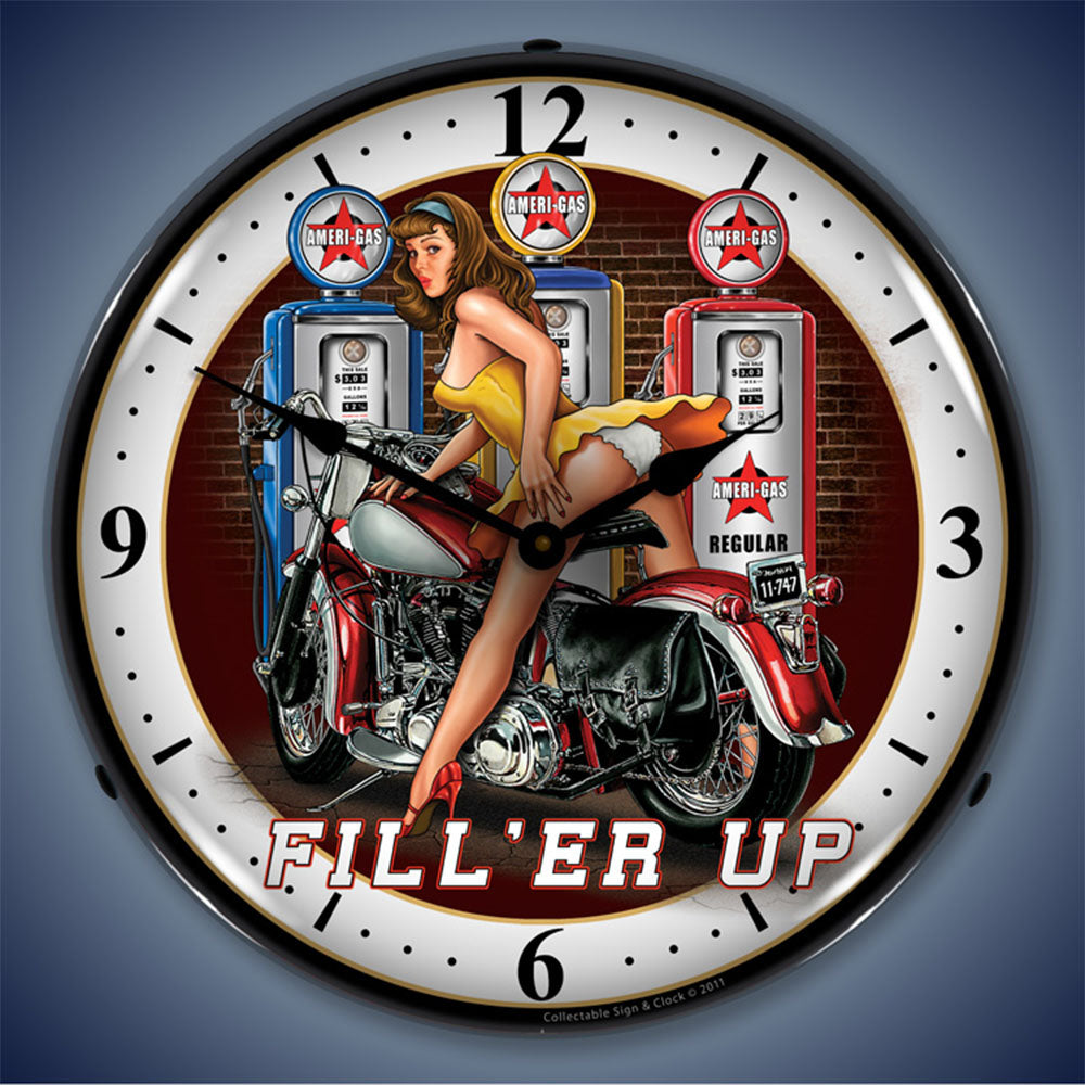 Fill 'Er Up Ameri-Gas 14" LED Wall Clock