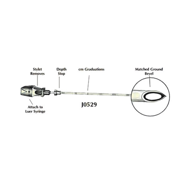 Jorgensen Labs J0529AN Unmarked Spinal Needle 18G x 6 Inch for Spinal Tap Procedures