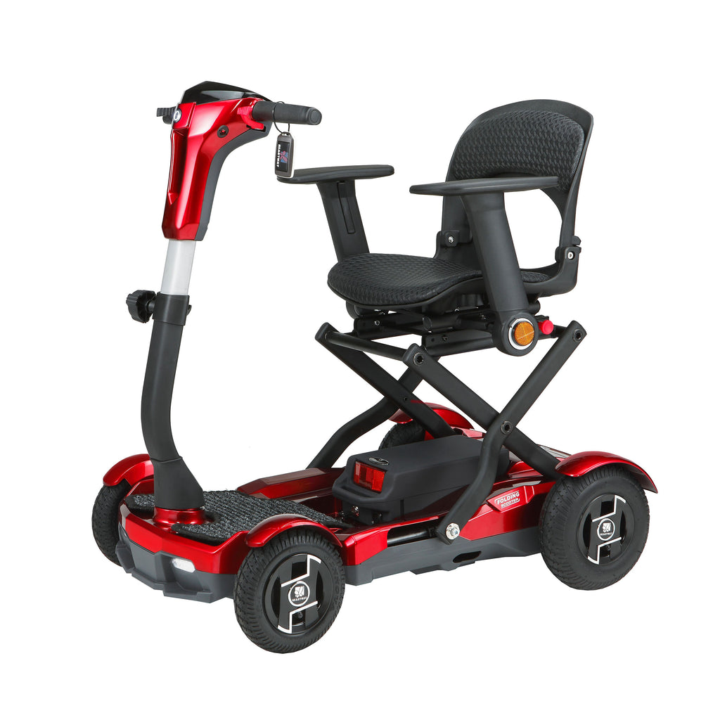 EV Rider Teqno AF 4-Wheel Automatic Folding Mobility Scooter – Push-Button Portability & Laser Light Safety
