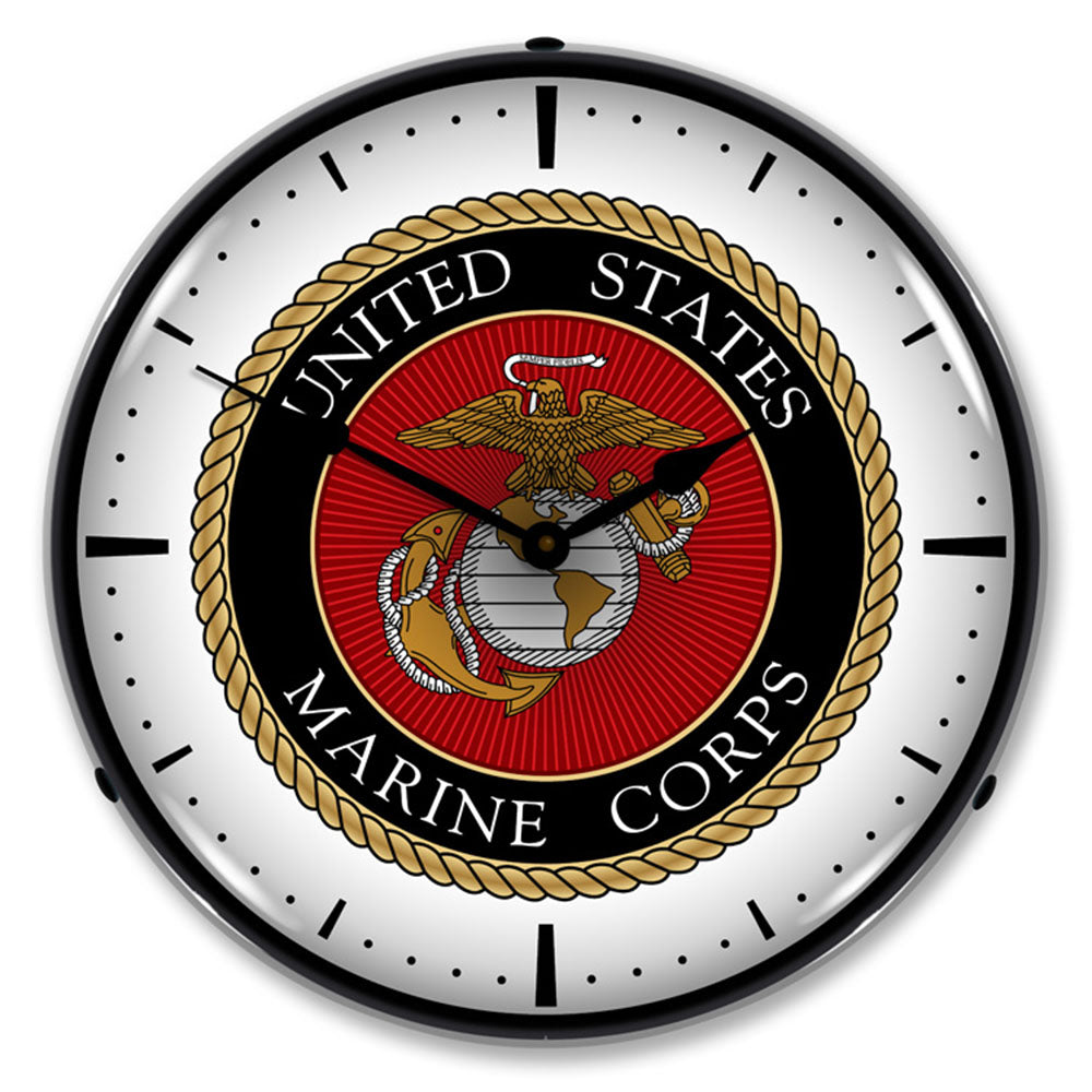 United States Marine Corps 14" Illuminated LED Wall Clock