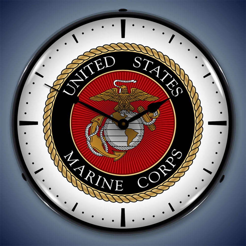 United States Marine Corps 14" Illuminated LED Wall Clock