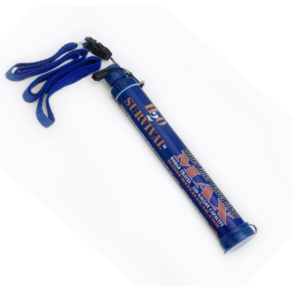 MayDay H2O Survival Water Filter Travel Max Straw - Portable Emergency Filtration