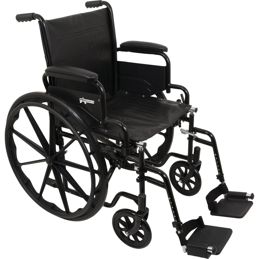 ProBasics K1 Standard Wheelchair | Durable Institutional Mobility with Swing-Away Footrests