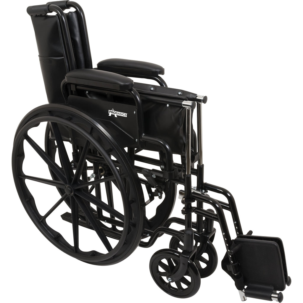 ProBasics K1 Standard Wheelchair | Durable Institutional Mobility with Swing-Away Footrests