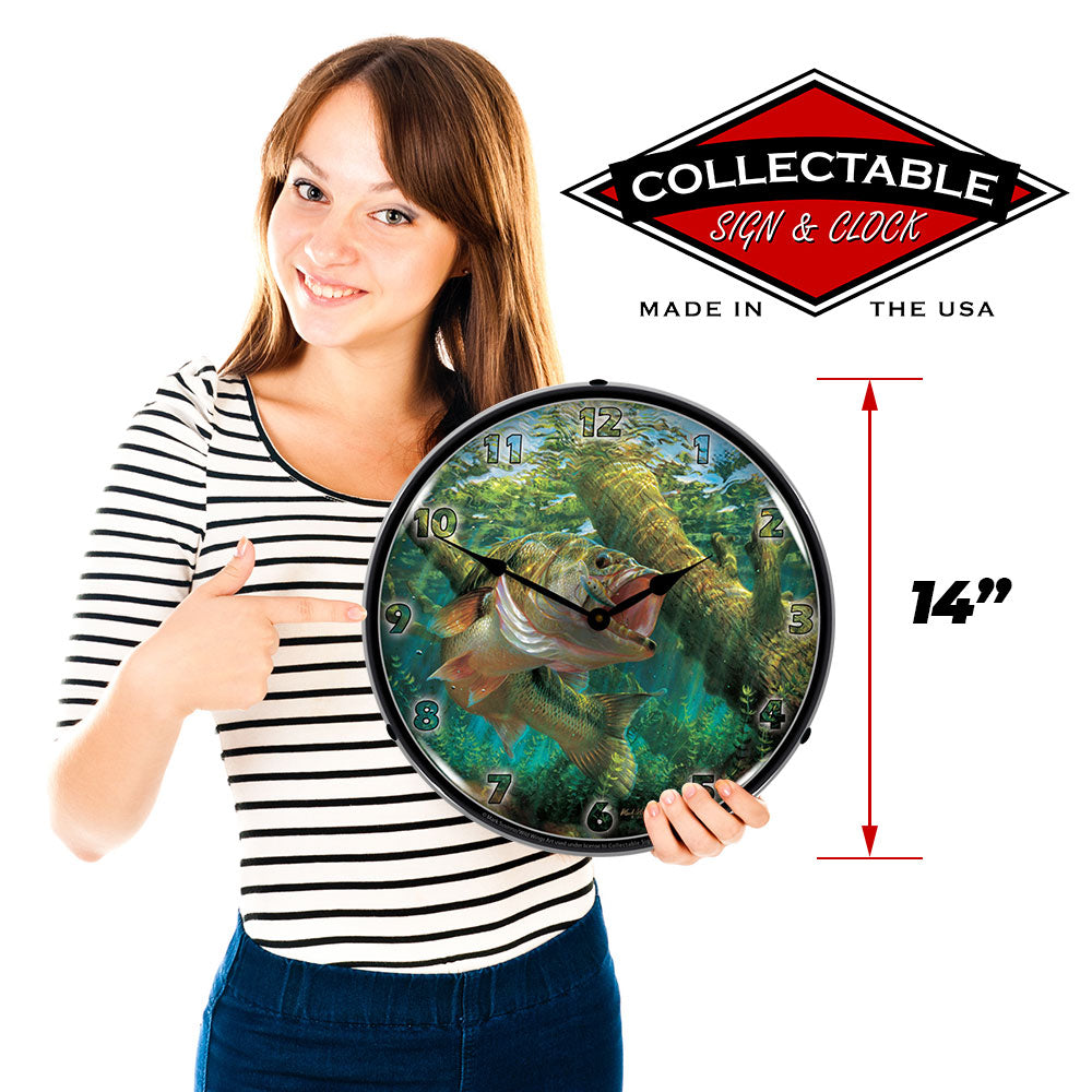 Fishing the Wood 14" LED Wall Clock