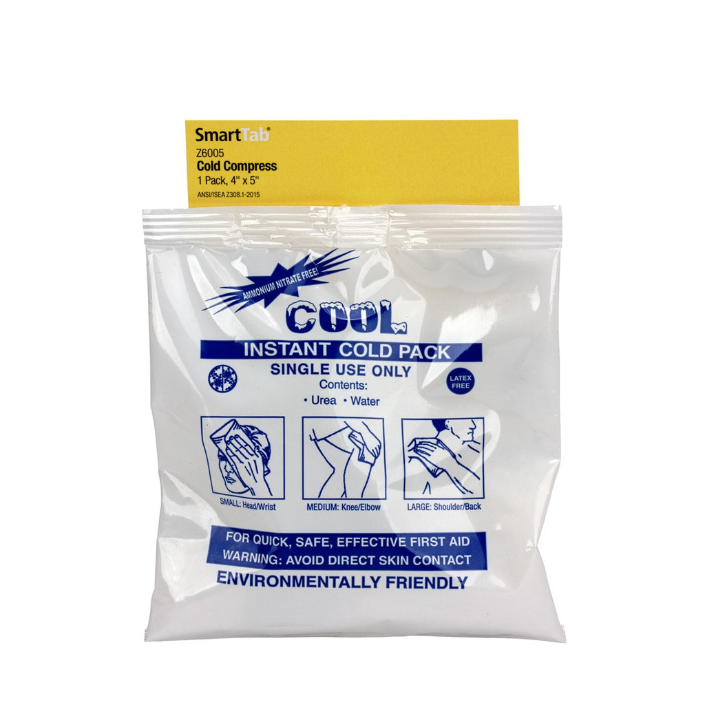 First Aid Only SmartCompliance Refill Instant Cold Pack, 4" x 5", 1 Per Bag