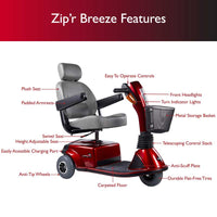 ZIP'R Breeze 3-Wheel Full-Size Heavy Duty Mobility Scooter