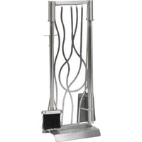 Dagan 5-Piece Stainless Steel Modern Abstract Design Fireplace Tool Set