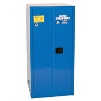 Justrite 60 Gallon, 2 Door, 2 Shelves, Self Close, Metal Corrosive Safety Cabinet - Blue