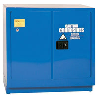 Justrite 22 Gallon, 1 Shelf, 2 Door, Manual Close, Under Counter Acid and Corrosive Safety Cabinet - Blue