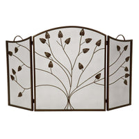 Dagan 3-Fold Arched Bronze Screen with Leaf Design