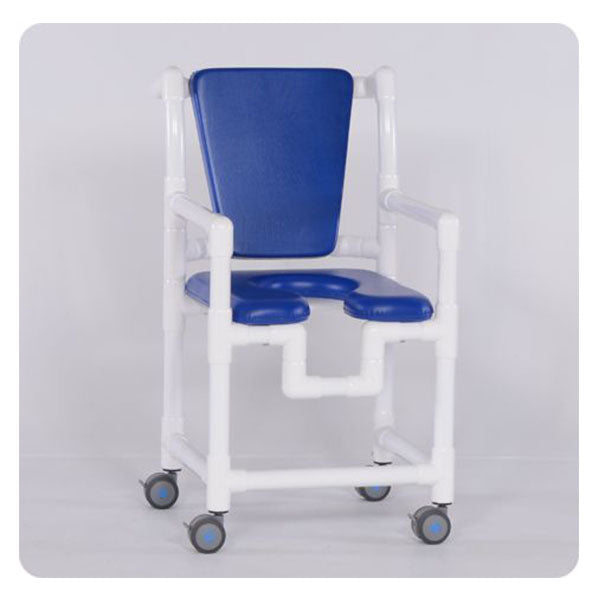 IPU 17" Comfort Shower Chair | Rust-Proof PVC Frame and Ergonomic Mesh Back