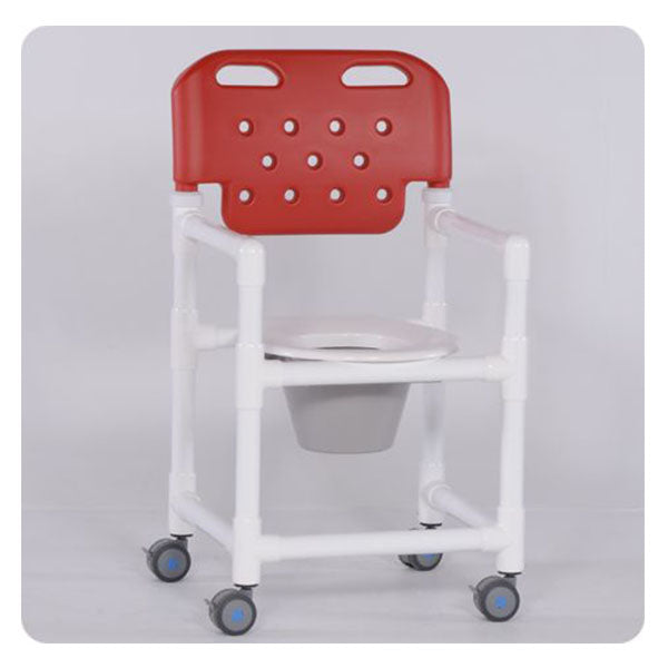 IPU 17" Economy Shower Commode Chair | Rust-Proof PVC Frame and 10-Quart Pail