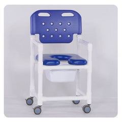 IPU 17" Economy Commode Shower Chair with New Backrest and Pail