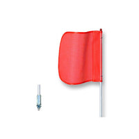 Justrite General-Purpose 5' Non-Lighted Warning Whip w/ Threaded Hex Base 16" Orange Plain Flag
