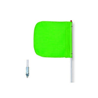 Justrite General-Purpose 5' Non-Lighted Warning Whip w/ Threaded Hex Base 12" Green Plain Flag