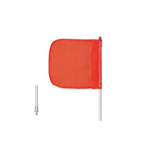 Justrite General-Purpose 5' Lighted Warning Whip w/ Quick Disconnect Base 12" Orange Plain Flag
