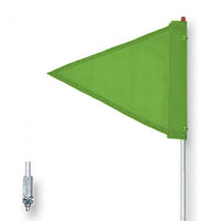 Justrite General-Purpose 5' Non-Lighted Warning Whip w/ Threaded Hex Base Triangular Green Flag