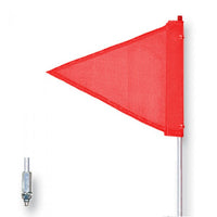 Justrite General-Purpose 5' Non-Lighted Warning Whip w/ Threaded Hex Base Triangular Green Flag