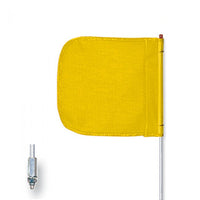 Justrite General-Purpose 5' Non-Lighted Warning Whip w/ Threaded Hex Base 12" Yellow  Plain Flag