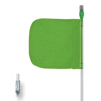 Justrite General-Purpose 5' Lighted Warning Whip w/ Threaded Hex Base 12" Plain Flag