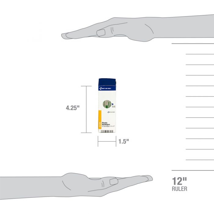 First Aid Only SmartCompliance Refill | 3/4" x 3" Adhesive Plastic Bandages | 50 Per Box