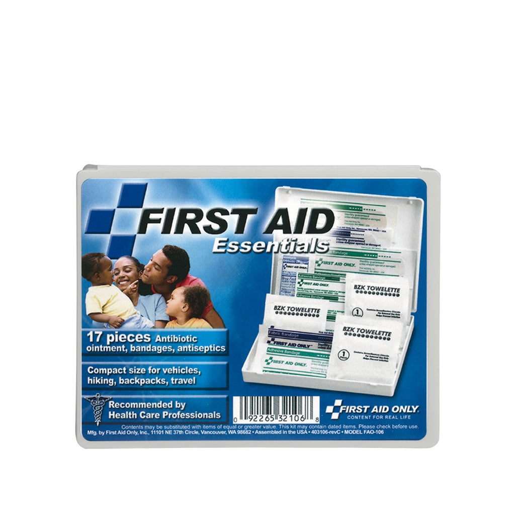 First Aid Only 17-Piece Travel First Aid Kit | Compact Plastic Case