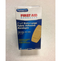 First Aid Only 2" x 4" X-Large Fabric Bandages, 50 Per Box(Pack of 50)