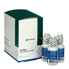 First Aid Only Eyewash Bottle, Screw Cap, 1 oz., 12 Per Box