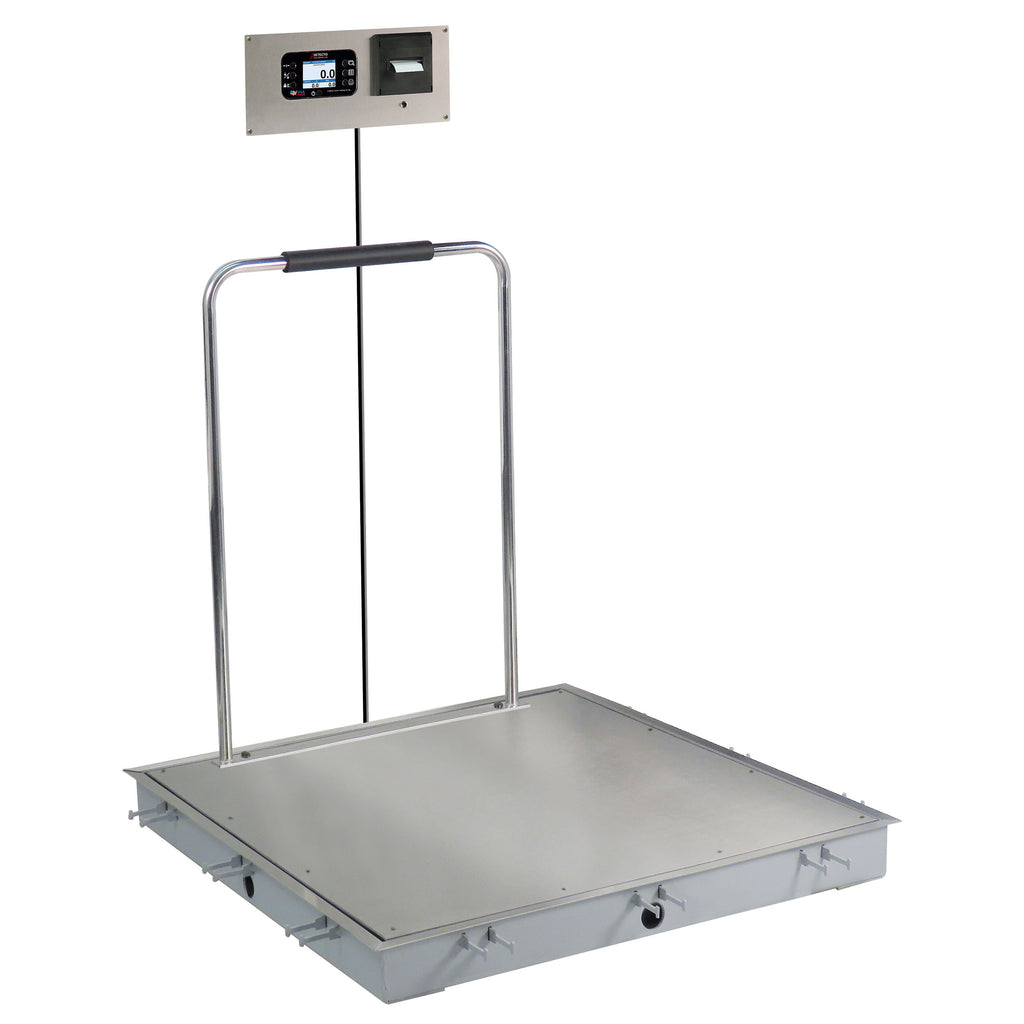 Detecto Solace Series In-Floor Dialysis Scale with Recessed Weight Indicator and Thermal Ticket Printer