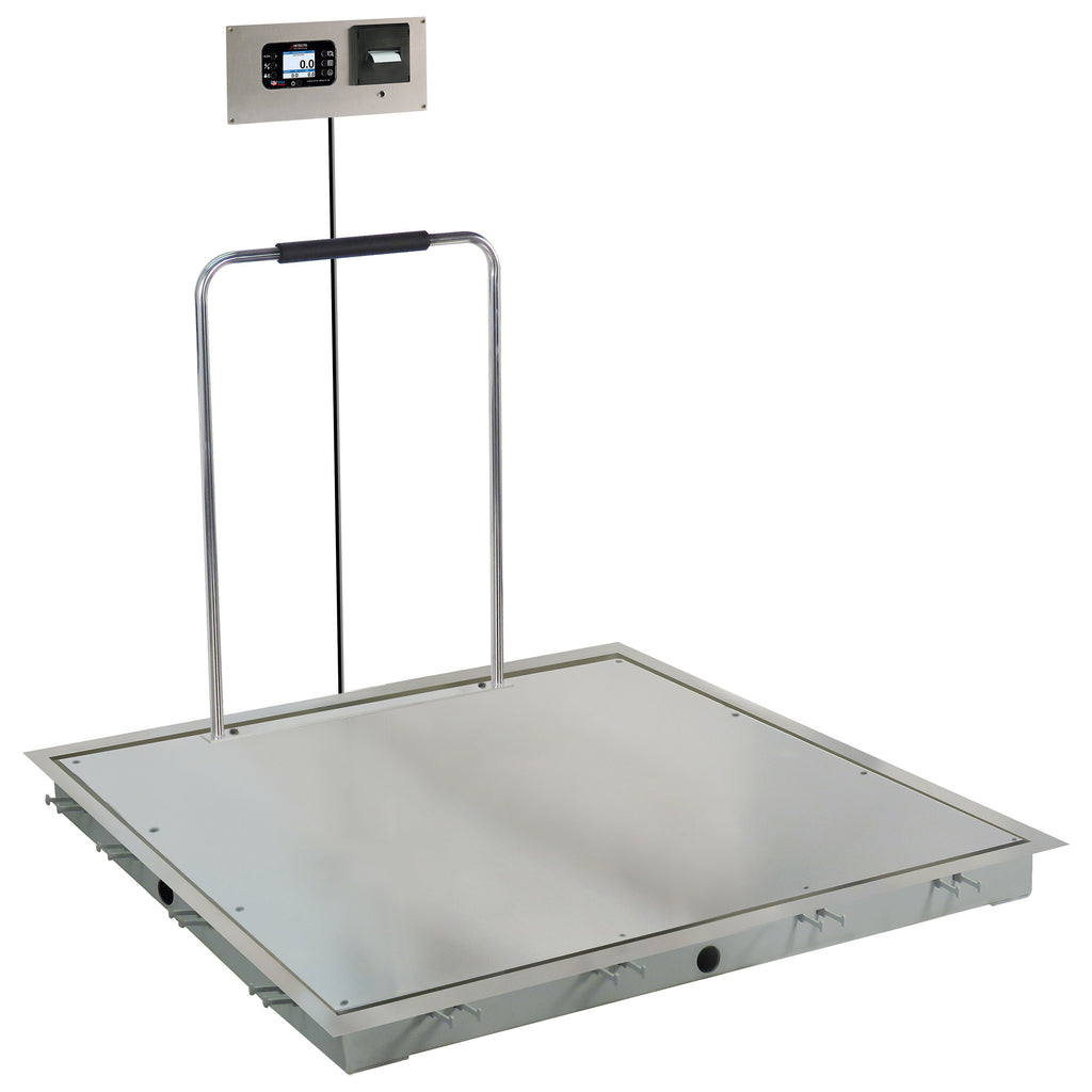 Detecto Solace Series In-Floor Dialysis Scale with Recessed Weight Indicator and Thermal Ticket Printer
