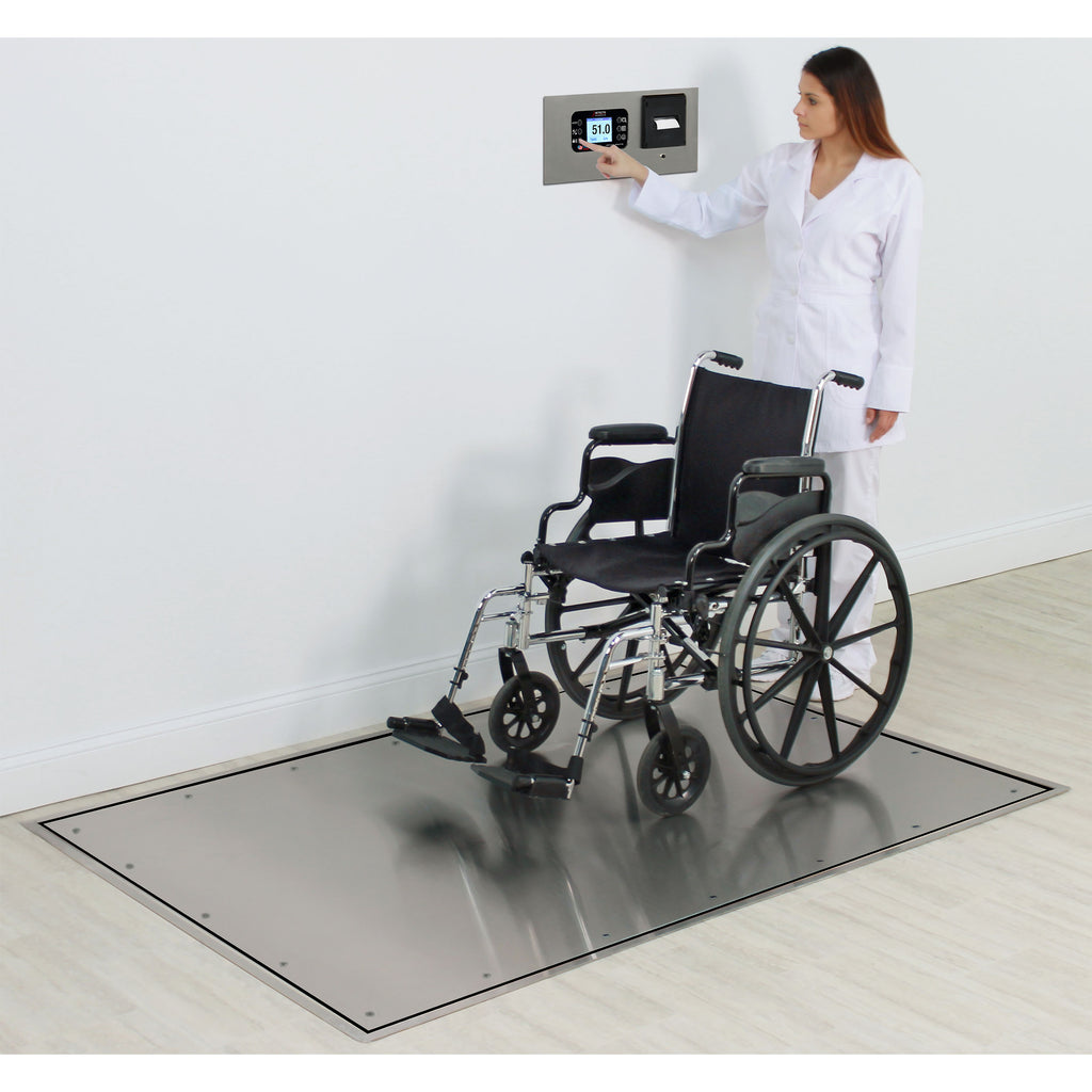 Detecto Solace Series In-Floor Dialysis Scale with Recessed Weight Indicator and Thermal Ticket Printer
