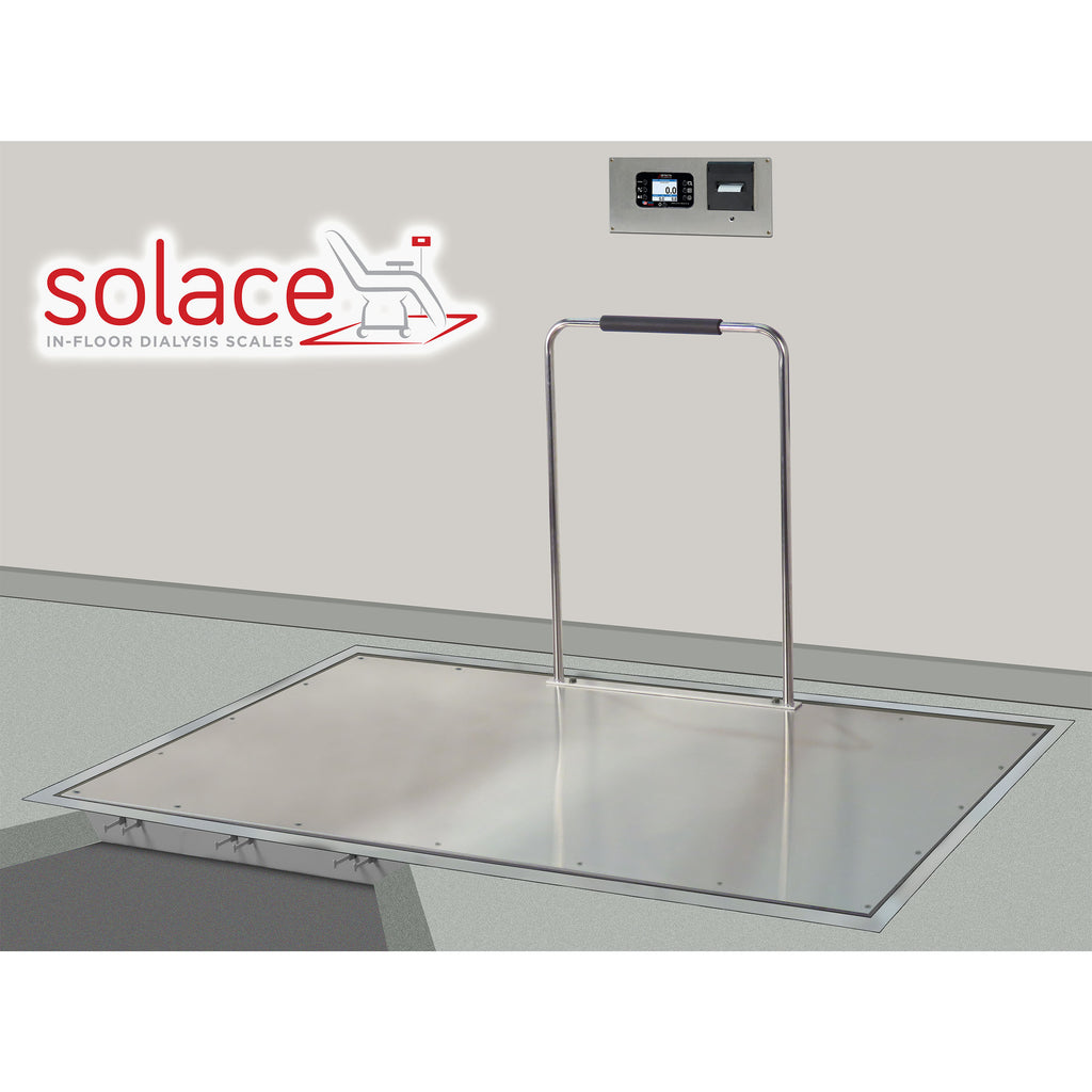 Detecto Solace Series In-Floor Dialysis Scale with Recessed Weight Indicator and Thermal Ticket Printer