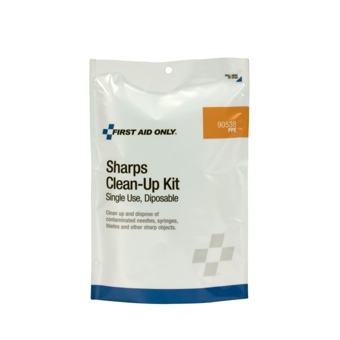 First Aid Only Sharps Clean Up Kit, Single Use Pack
