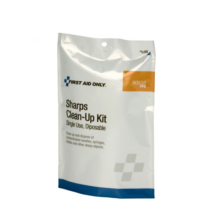 First Aid Only Sharps Clean Up Kit, Single Use Pack