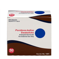 First Aid Only Povidone Iodine Antiseptic Swabs, 50 Per Box(Pack of 18)