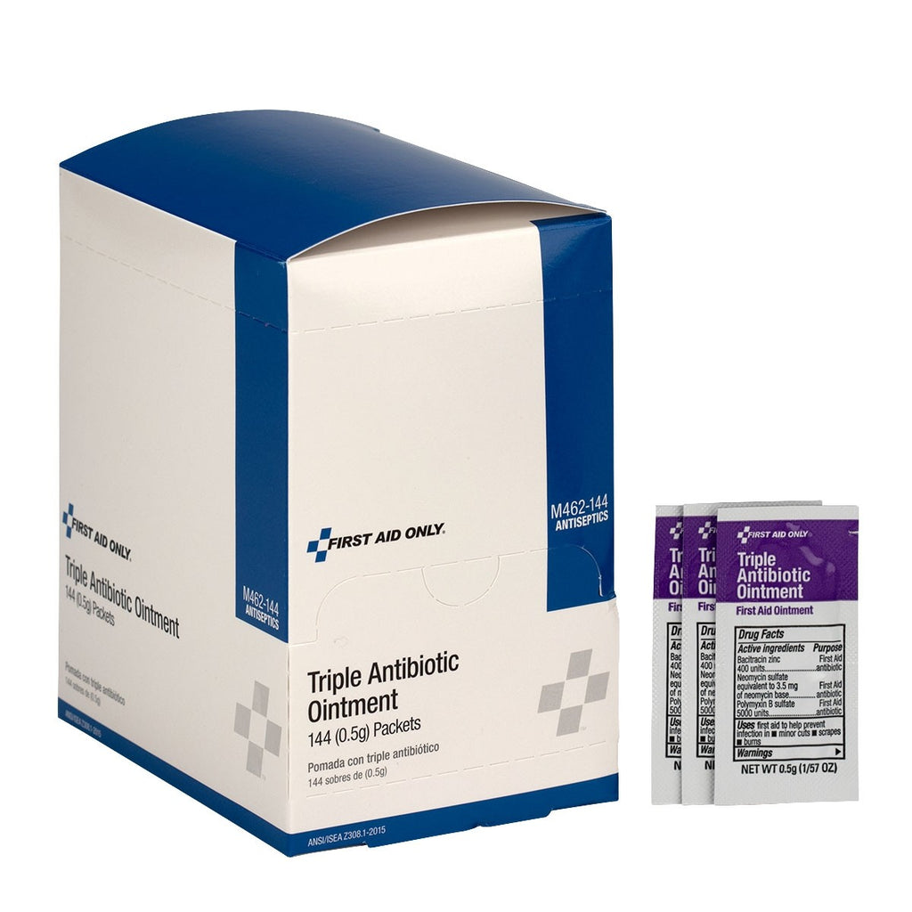 First Aid Only Triple Antibiotic Ointment | 0.9g Packets, 144 Per Box