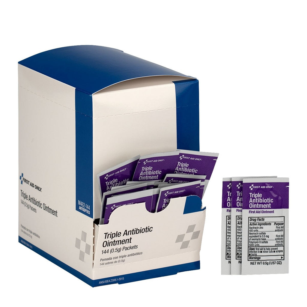 First Aid Only Triple Antibiotic Ointment | 0.9g Packets, 144 Per Box