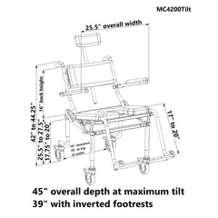 Nuprodx Multichair 4200Tilt Roll-in Shower/Commode Chair with Tilt-in-Space
